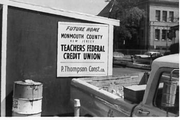 Future Credit Union Home Monmouth County, New Jersey, teachers federal credit union, P. Thompson Construction sign